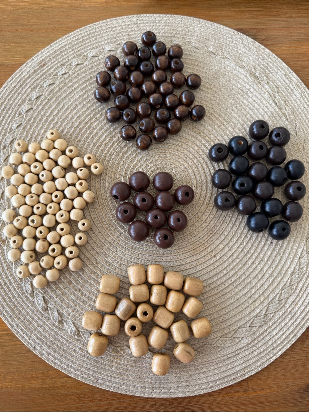 150+ Mix of Brown and Beige Wooden Beads for Jewelry Craft Making